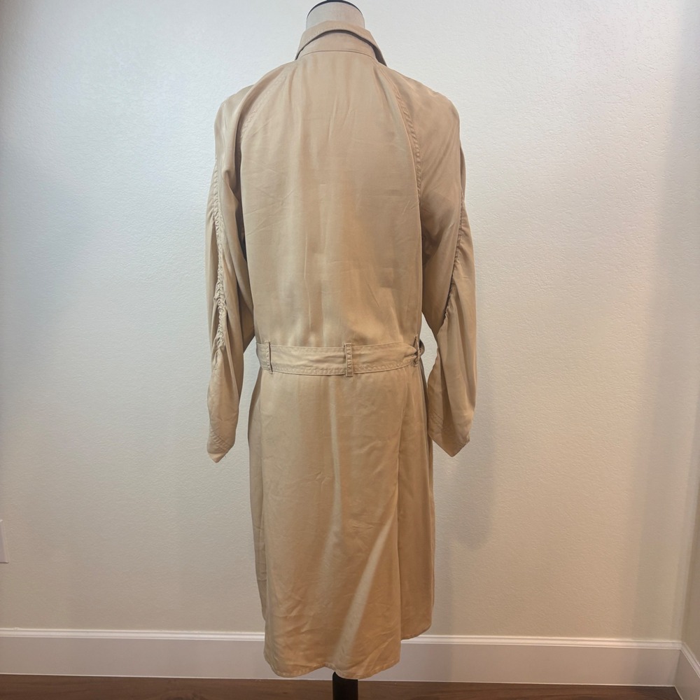 Lauren Ralph Lauren Shirt Dress Womens 12 Tan NWOT Ruched Sleeve Utility Safari - Picture 6 of 9
